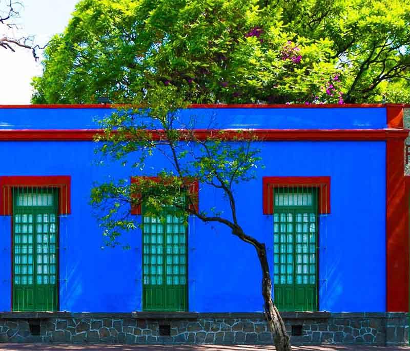 Frida Kahlo Museum, Mexico City - Blue House where artist Frida Kahlo lived, displays personal artifacts, works.