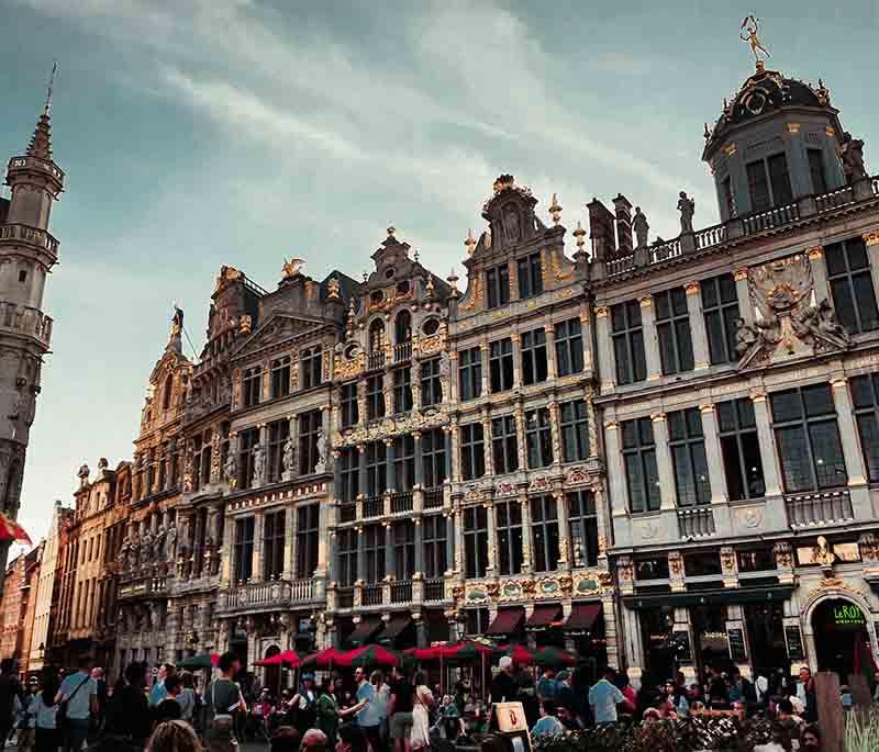Galeries Royales Saint-Hubert, Brussels, featuring elegant 19th-century shopping arcades with luxury shops and cafes.