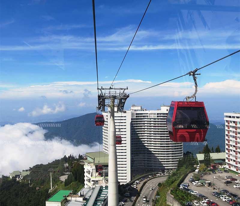 Genting Skyway Cable Car in Pahang boasts breathtaking views during the ride to Genting Highlands and scenic landscapes.