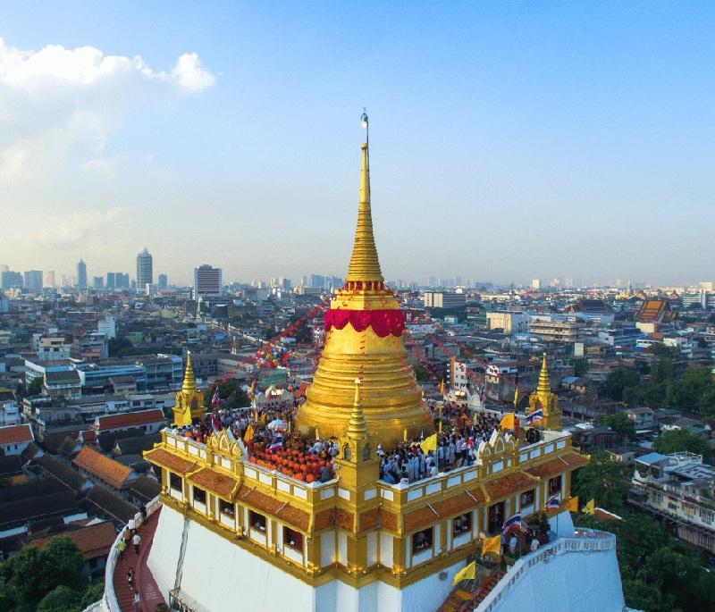 Golden Mount (Wat Saket), Bangkok - A temple on a hill offering panoramic views of Bangkok and an annual temple fair.