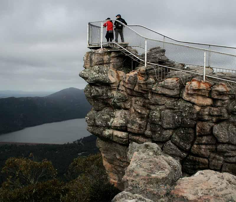 Grampians National Park in Victoria offers rugged mountain ranges and rich Aboriginal rock art sites.