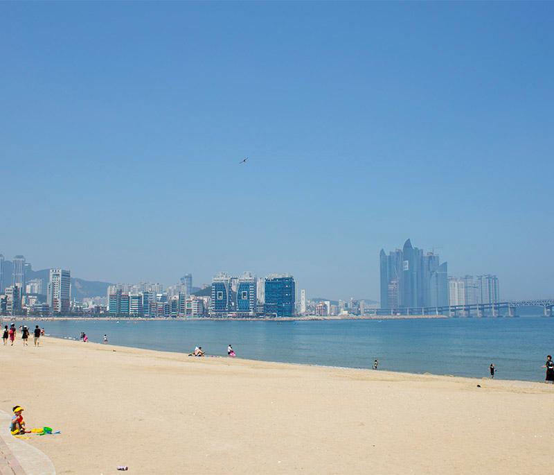 Gwangalli Beach, Busan - A popular beach known for its nightlife, beautiful views of Gwangan Bridge, and water activities.