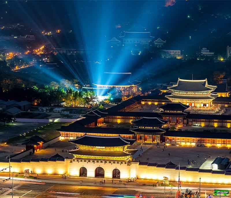 Gyeongbokgung Palace, Seoul - A historic royal palace known for beautiful architecture, gardens, and cultural significance.