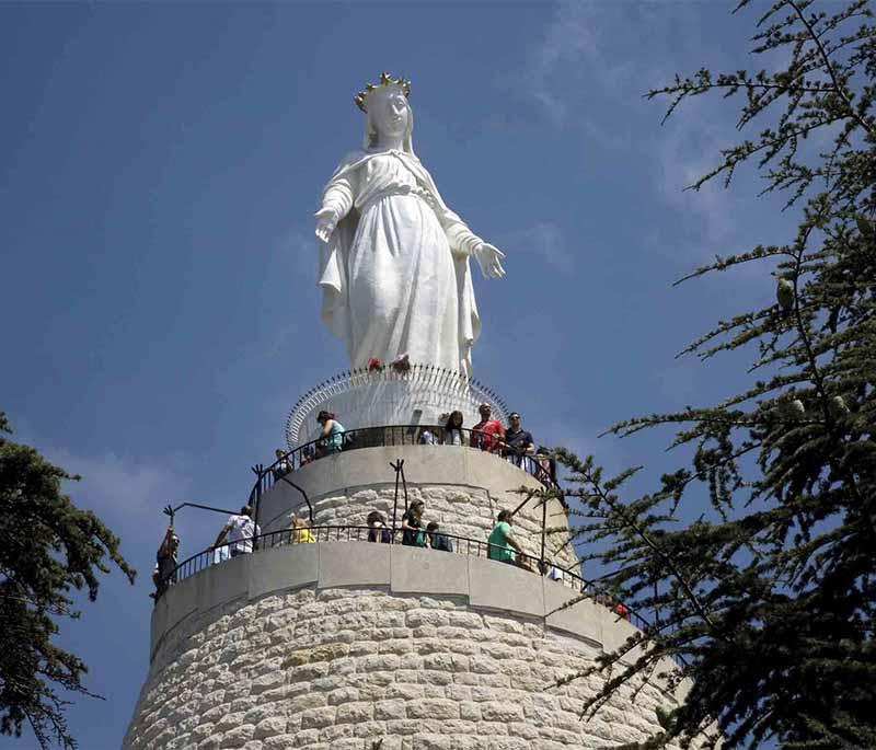 Harissa, a hilltop village famous for the Our Lady of Lebanon Shrine, offering panoramic views of the coast and mountains.