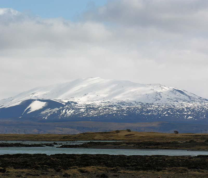 Hekla Volcano, one of Iceland's most active volcanoes, offering hiking opportunities and stunning views.