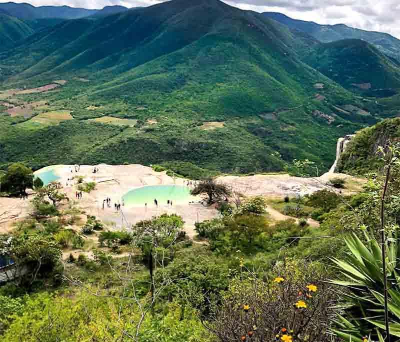 Hierve el Agua, Oaxaca - Natural rock formations that create spring pools on a cliff, resembling cascading waterfalls.