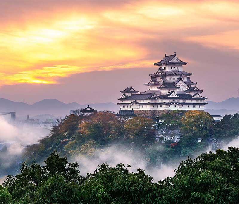 Himeji Castle, a UNESCO World Heritage site and one of Japan's most beautiful and well-preserved castles.