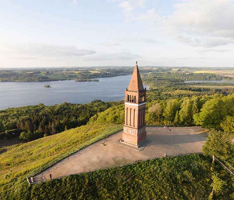 Himmelbjerget, one of Denmark's highest points, offering scenic views and a popular destination for hiking and activities.