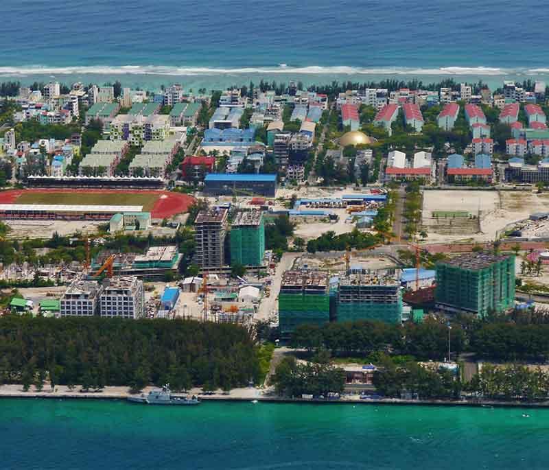 Hulhumale, a reclaimed island, is designed to meet urban standards while providing beach access and modern amenities.