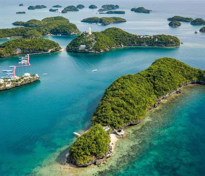 Hundred Islands in Pangasinan - A national park with numerous small islands and scenic beaches, ideal for island hopping.