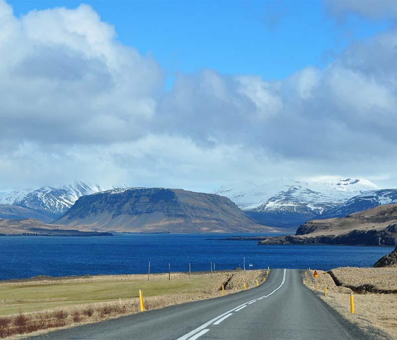 Hvalfjordur Fjord, a scenic fjord near Reykjavik, known for its hiking trails and historical significance.