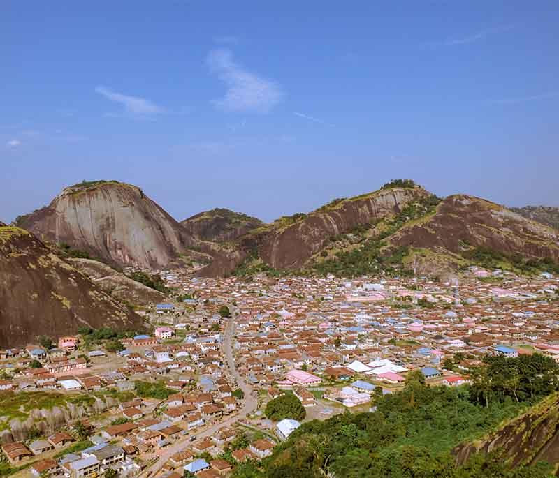 Idanre Hills - Historic hills in Ondo State featuring ancient structures, lush landscapes, and panoramic views.