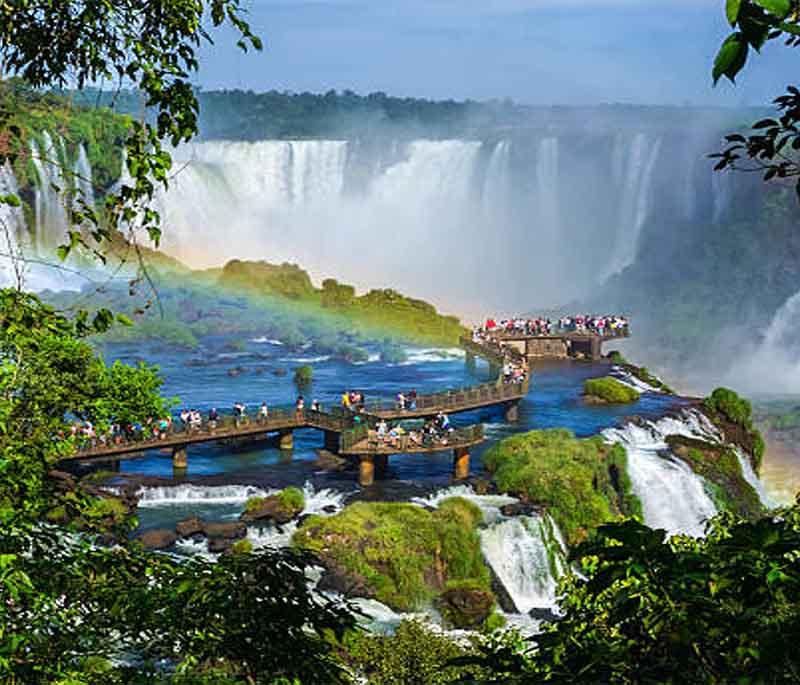 Iguazu Falls, Foz do Iguaçu, one of the world's largest and most impressive waterfall systems, shared with Argentina.