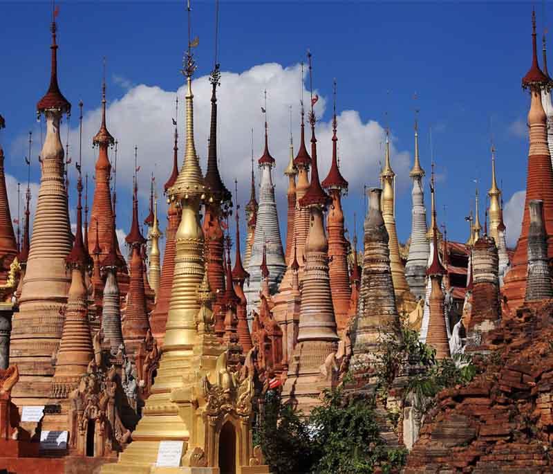 Indein Village, Inle Lake - Known for its ancient pagoda complex, scenic views, and cultural significance.