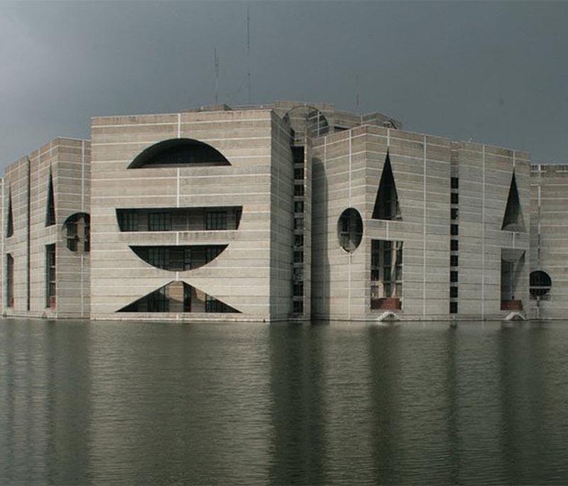 Jatiyo Sangsad Bhaban, Dhaka, presenting the impressive and modern legislative complex of Bangladesh.