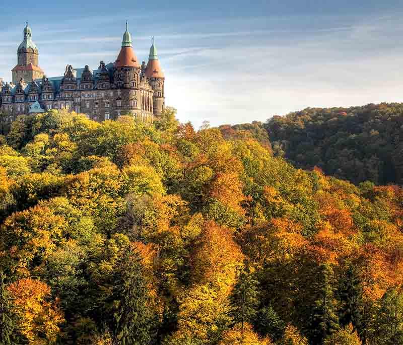 Jelenia Gora’s Ksiaz Castle - Castle known for its impressive architecture and lush surroundings, a historical site.