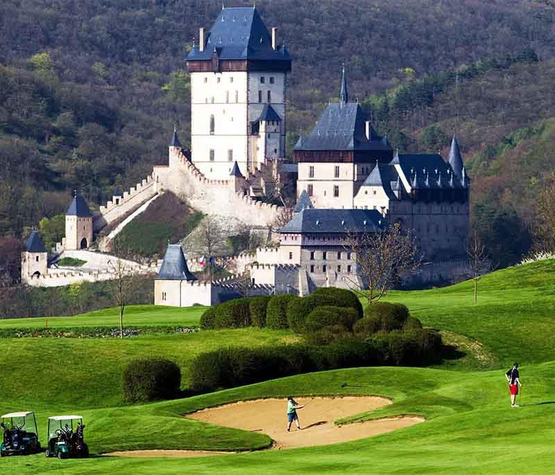 Karlstejn Golf Resort, a picturesque course near Karlstejn Castle, offering challenging play and stunning scenery.