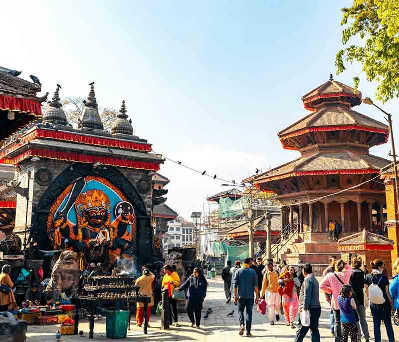 Kathmandu Durbar Square, Kathmandu: Historic plaza adorned with palaces, temples, showcasing Nepalese artistry.