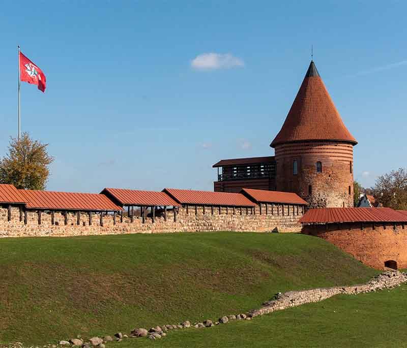 Kaunas Castle, a medieval fortress located in Kaunas, known for its historical significance and well-preserved structure.