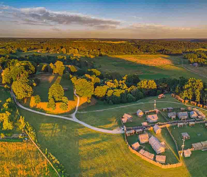 Kernavė Archaeological Site, a UNESCO World Heritage site featuring the remains of medieval settlements and fortifications.