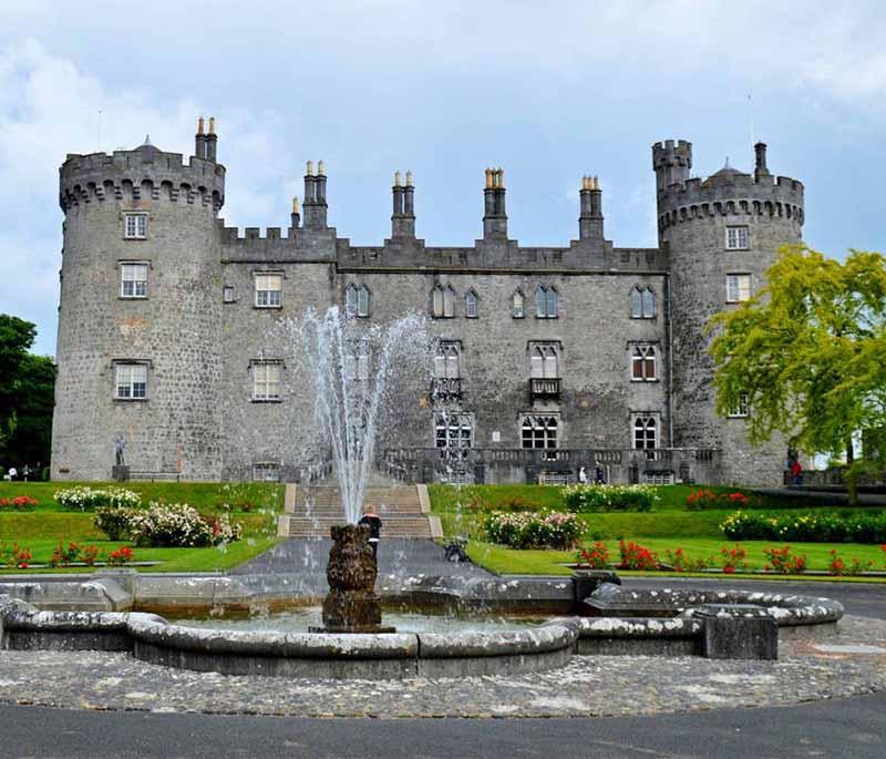 Kilkenny Castle, a historic castle in Kilkenny City, known for its beautiful gardens, impressive interiors, and art gallery.