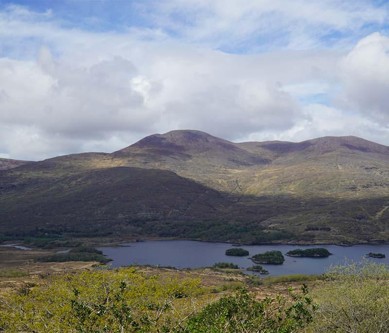 Killarney National Park, a stunning national park in County Kerry, known for its scenic beauty, lakes, and historic sites.