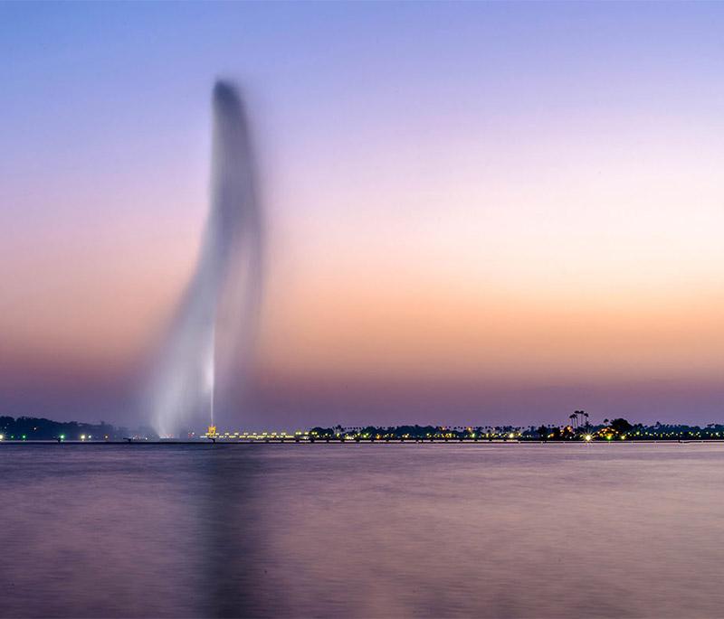 King Fahd Fountain - Jeddah - The world's tallest fountain on the Red Sea coast, visible from various city points.