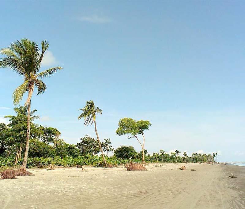 Kuakata (Daughter of the Sea), showcasing a panoramic beach known for its stunning sunrise and sunset views.