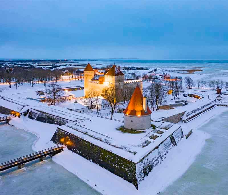 Kuressaare Castle, a well-preserved medieval fortress on Saaremaa Island, housing a museum and offering scenic views.