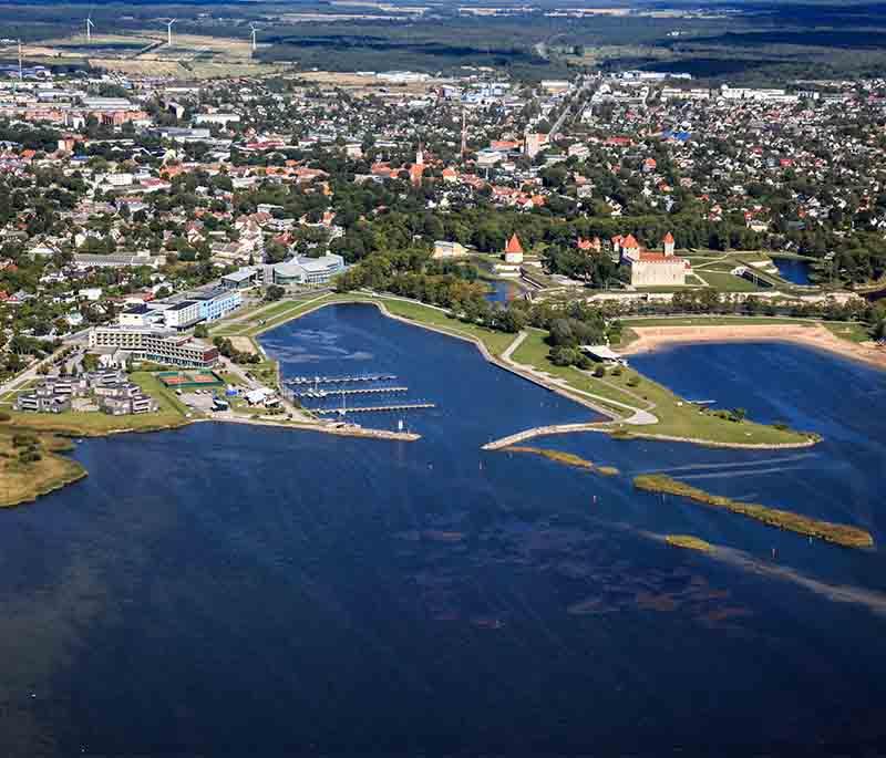 Kuressaare, the main town on Saaremaa Island, known for its historic castle, spa hotels, and vibrant cultural life.