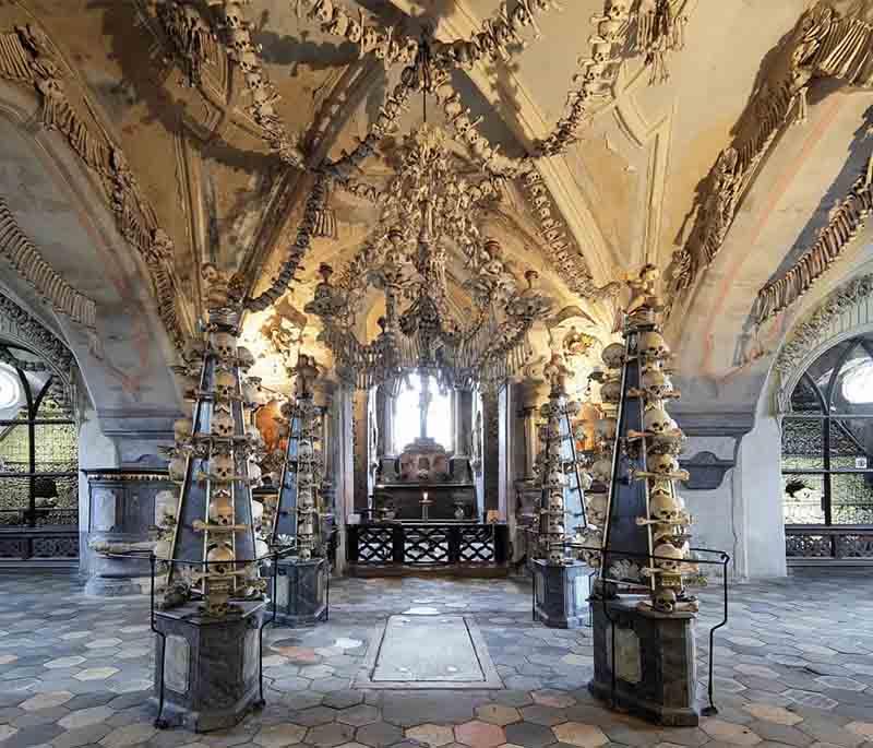 Kutna Hora, a historic town known for medieval architecture and the unique bone-decorated Sedlec Ossuary.