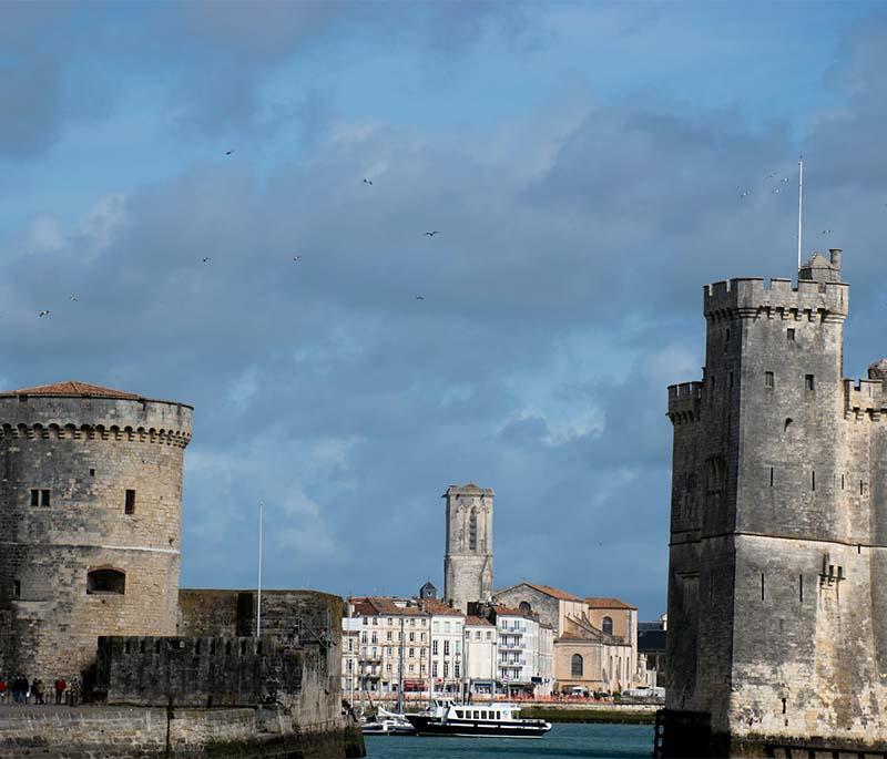 La Rochelle, Charente-Maritime, a historic port city with a picturesque old harbor, medieval towers, and beautiful beaches.