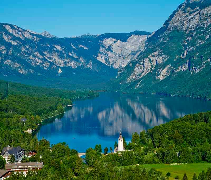Lake Bohinj - A serene lake in the Julian Alps, offering opportunities for swimming, hiking, and enjoying nature.
