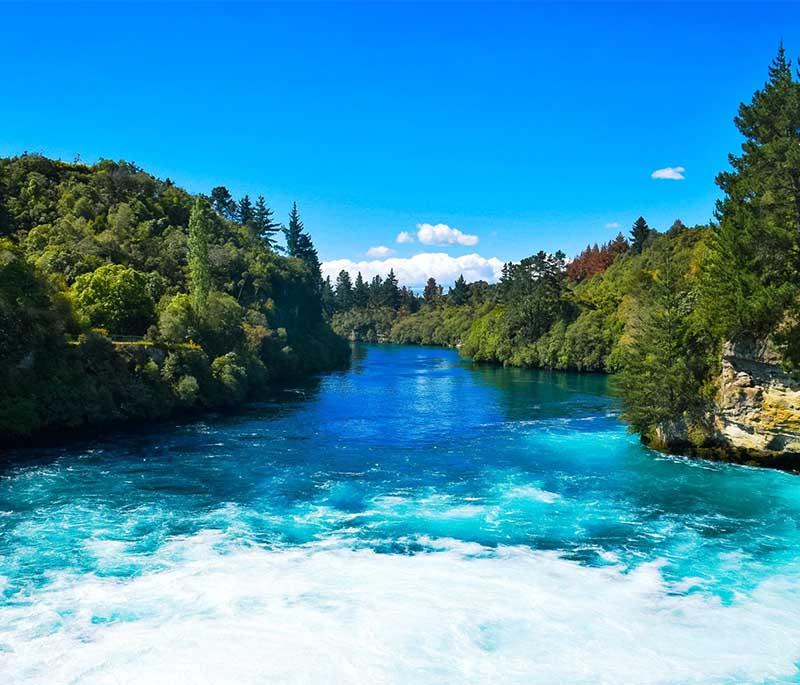 Lake Taupo, Waikato - New Zealand’s largest lake, known for its trout fishing, water sports, and geothermal attractions.