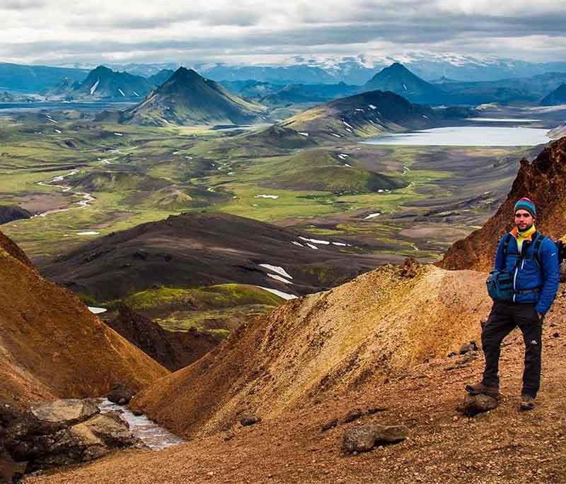 Laugavegur Trek, one of Iceland's Beautiful and amazing famous hiking trails from Landmannalaugar to Thorsmork.