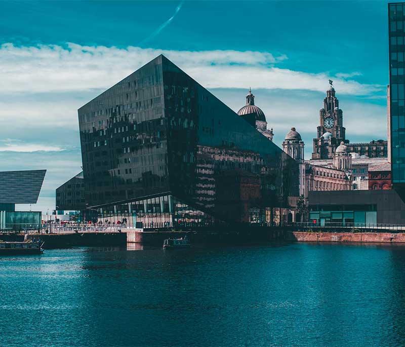 Liverpool Waterfront: Vibrant area with historic docks, museums, and cultural attractions along the River Mersey.