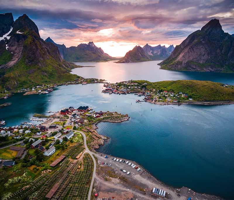 Lofoten Islands - An archipelago known for its rugged landscapes, fishing villages, and outdoor activities.