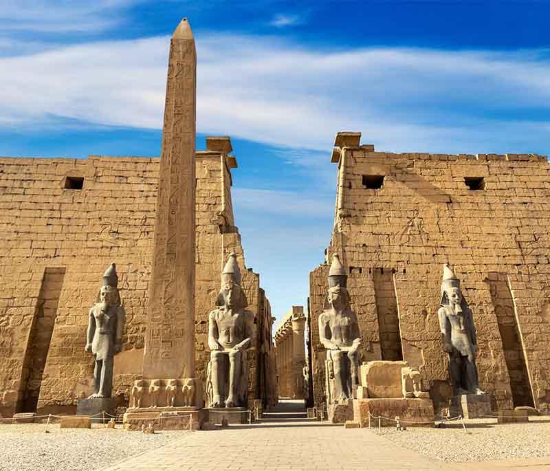 Luxor Temple, a large ancient temple complex located on the east bank of the Nile, built by Amenhotep III and Ramesses II.