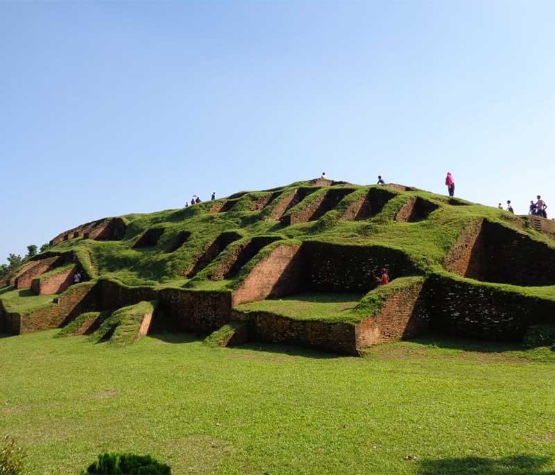 Mahasthangarh, featuring the ancient archaeological site with ruins dating back to the 3rd century BCE.