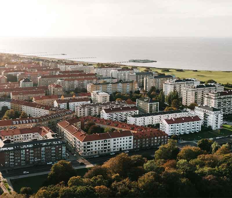 Malmö - A cosmopolitan city in southern Sweden, known for its modern architecture and vibrant multicultural atmosphere.