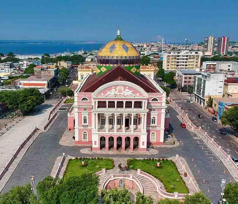 Manaus Opera House, highlighting the grand Amazon Theatre with its ornate architecture and cultural significance.