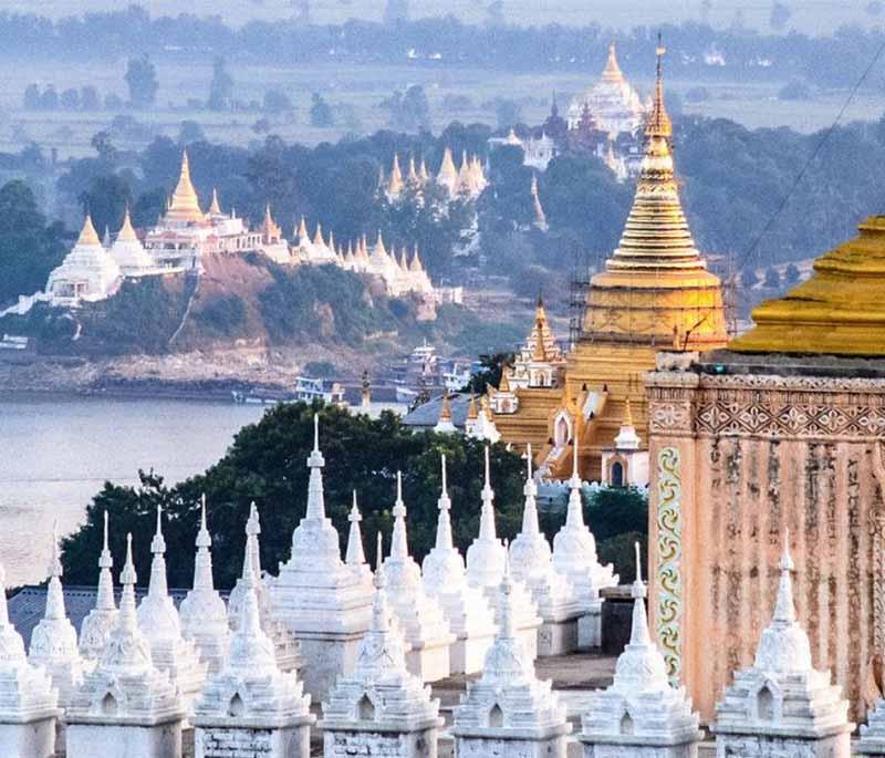 Mandalay Hill, Mandalay - Offers panoramic views of Mandalay and its surroundings, with numerous pagodas and monasteries.