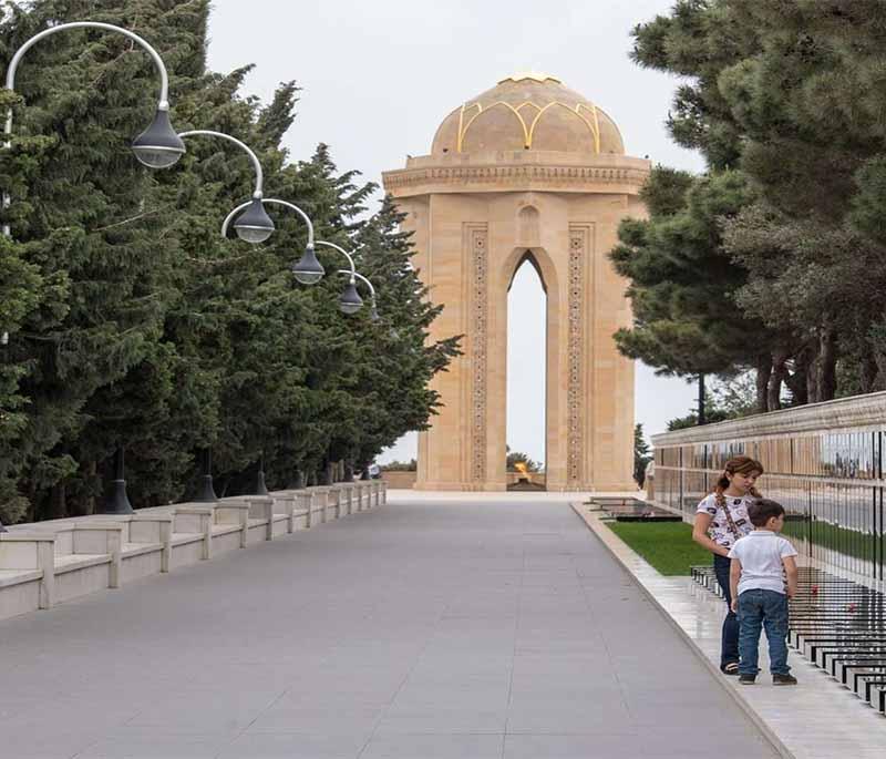 Martyrs' Lane (Shahidlar Xiyabani), Baku, commemorating those who died in the struggle for Azerbaijan's independence.
