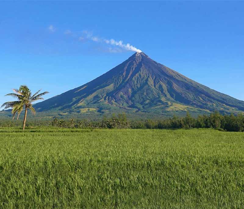 Mayon Volcano - An active volcano known for its perfect cone shape, often regarded as the most beautiful volcano.