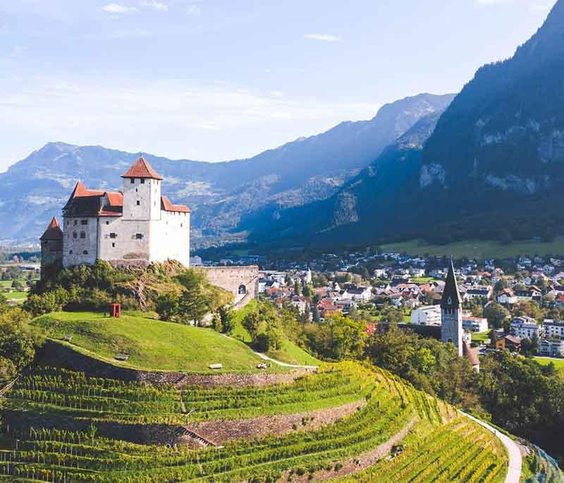 Muhleholz Trail, a scenic trail offering a peaceful walk through Liechtenstein's natural landscapes.