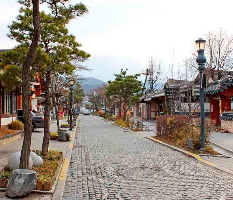Minsok Village (Folk Village), Jeonju - A traditional village showcasing Korean folk culture, crafts, and architecture.