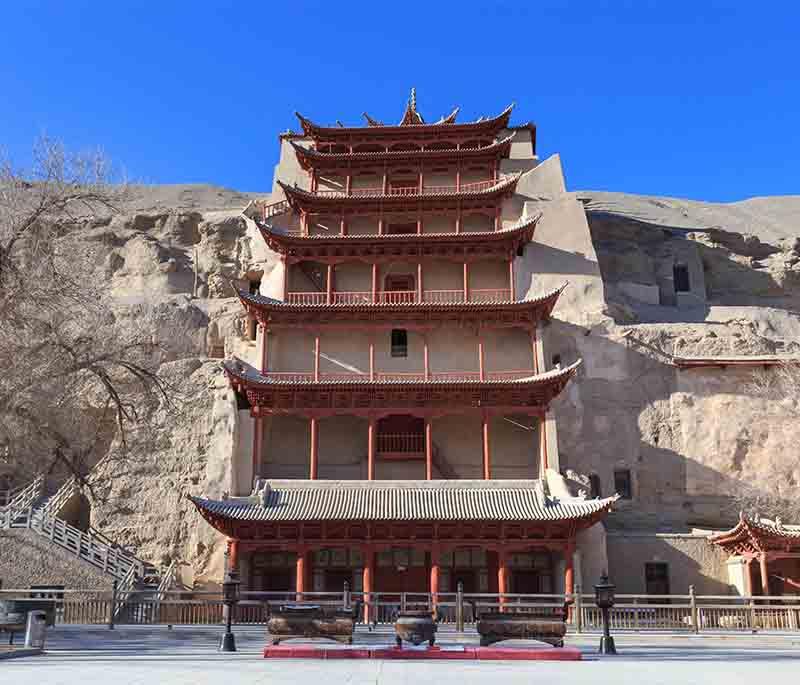 Mogao Caves in Dunhuang are celebrated for their statues and wall paintings spanning 1,000 years of Buddhist art.