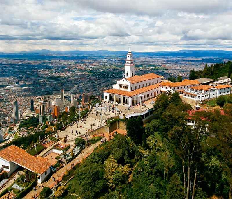 Monserrate (Bogotá), a mountain offering panoramic views of Bogotá, with a historic church and popular hiking trails.