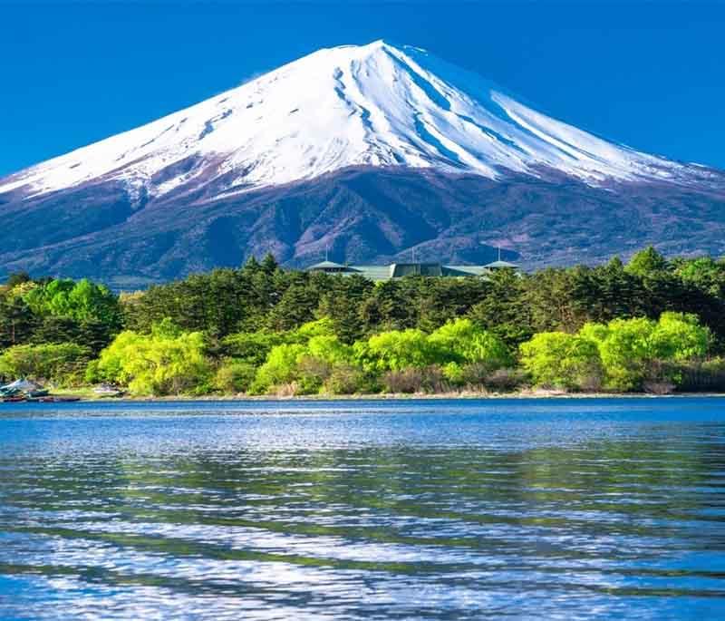 Mount Fuji, Japan's highest mountain and an iconic symbol, known for its symmetrical cone and stunning views.