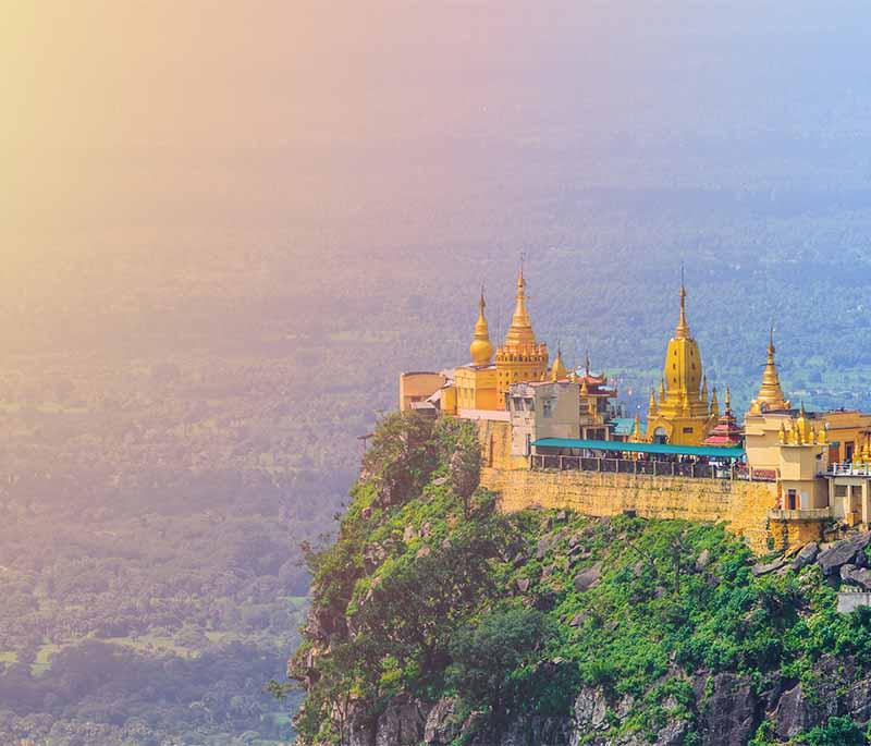 Mount Popa, Mandalay Region - An extinct volcano with a monastery perched atop, considered the home of nats (spirits).